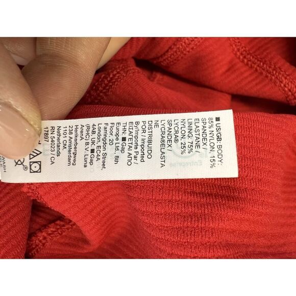 Athleta x Alicia Keys Red Ribbed Goddess Jumpsuit L PowerVita Fabric - Picture 11 of 12